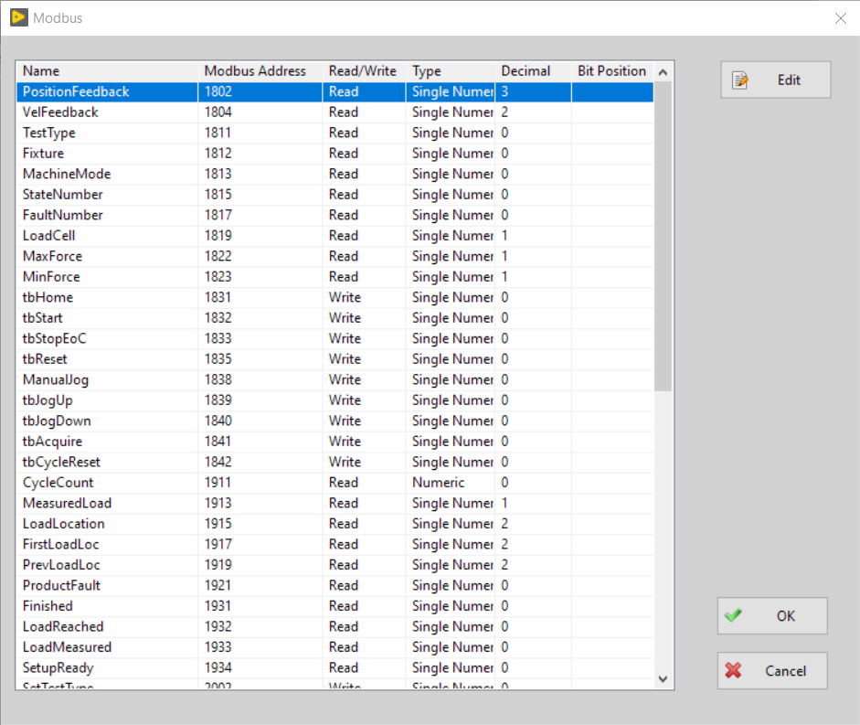 Drop Impact Modbus Editor